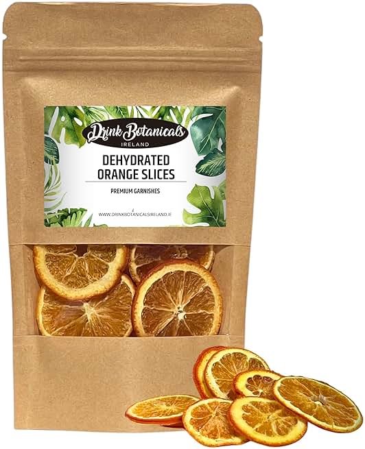Dehydrated Dried Orange Slices Wheels | Approx 17+ Slices | 100% Natural | Sugar Free | Gluten Free | Dehydrated Orange Wheels for Cocktails, Garnishes, Deserts | Fruit Slice | 1.76 OZ | 50 Grams - Product Image