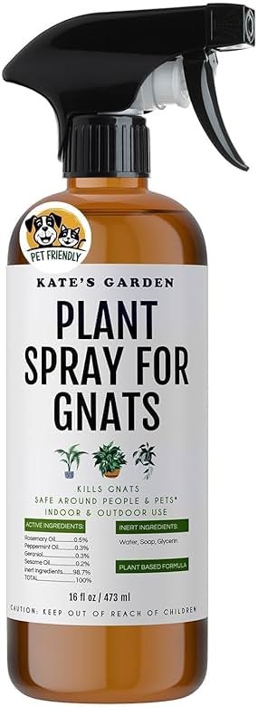 Kate's Garden Plant Spray for Insects & Getting Rid of Gnats. Fungus Gnat Killer & Bug Spray for Indoor Plants (16oz, Pet Safe, Non Toxic) - Product Image