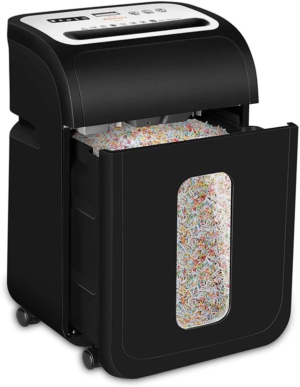 VidaTeco 14-Sheet Micro Cut Paper Shredder for Home Office Heavy Duty, 60-Min Runtime, Jam Proof with US Patented Cutter, Quiet Shredder for CD/Credit Card/Staples/Clips, 5.3-Gallon Pullout Bin, ETL - Product Image