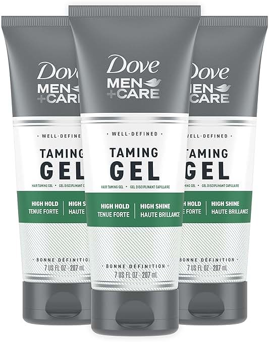 DOVE MEN + CARE Styling Gel 3 count Hair Taming Gel for a Strong Hold Hair Styling Product for Thicker and Healthier Looking Hair 7 oz - Product Image