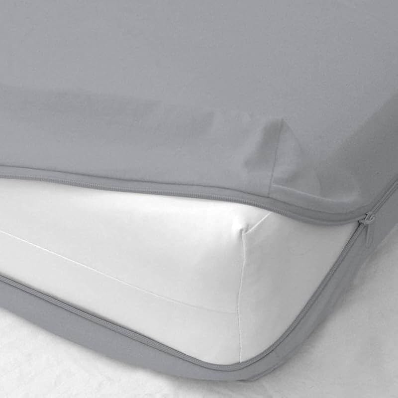 Shreem Linen Zipper Fitted Sheet -16 Inch Extra Deep Pocket, Soft Brushed Microfiber Bottom Sheet, Wrinkle, Shrink & Fade Resistant, Hotel Quality, Light Grey, King - Product Image