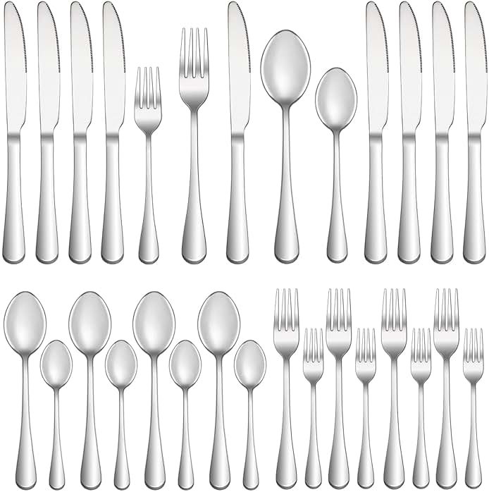 20 Piece Silverware Set Service for 4,Premium Stainless Steel Flatware Set,Mirror Polished Cutlery Utensil Set,Durable Home Kitchen Eating Tableware Set,Include Fork Knife Spoon Set,Dishwasher Safe - Product Image