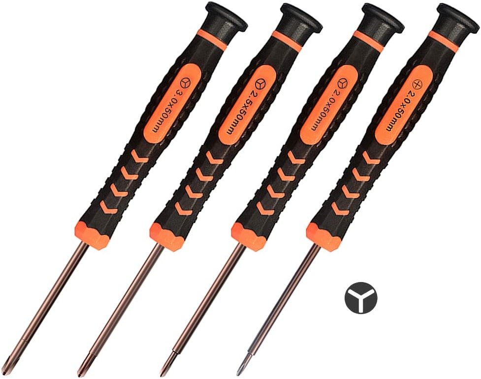 Triwing Screwdriver Set, TECKMAN 4 in 1 Tripoint Screwdriers Repair Kit with 2.0 2.5 3.0 Triwing and Ph00 Phillips Screwdrivers for Nintendo Wii/Gameboy Advance/Gamecube/Switch/Joycon/DS/3DS/NDS/DSi - Product Image