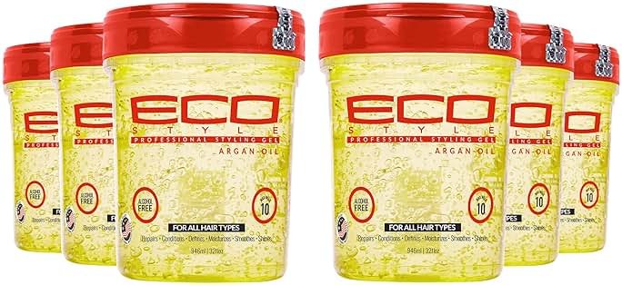 Eco Style Argan Oil Professional Styling Hair Gel, 32 oz (Pack of 6) - Product Image