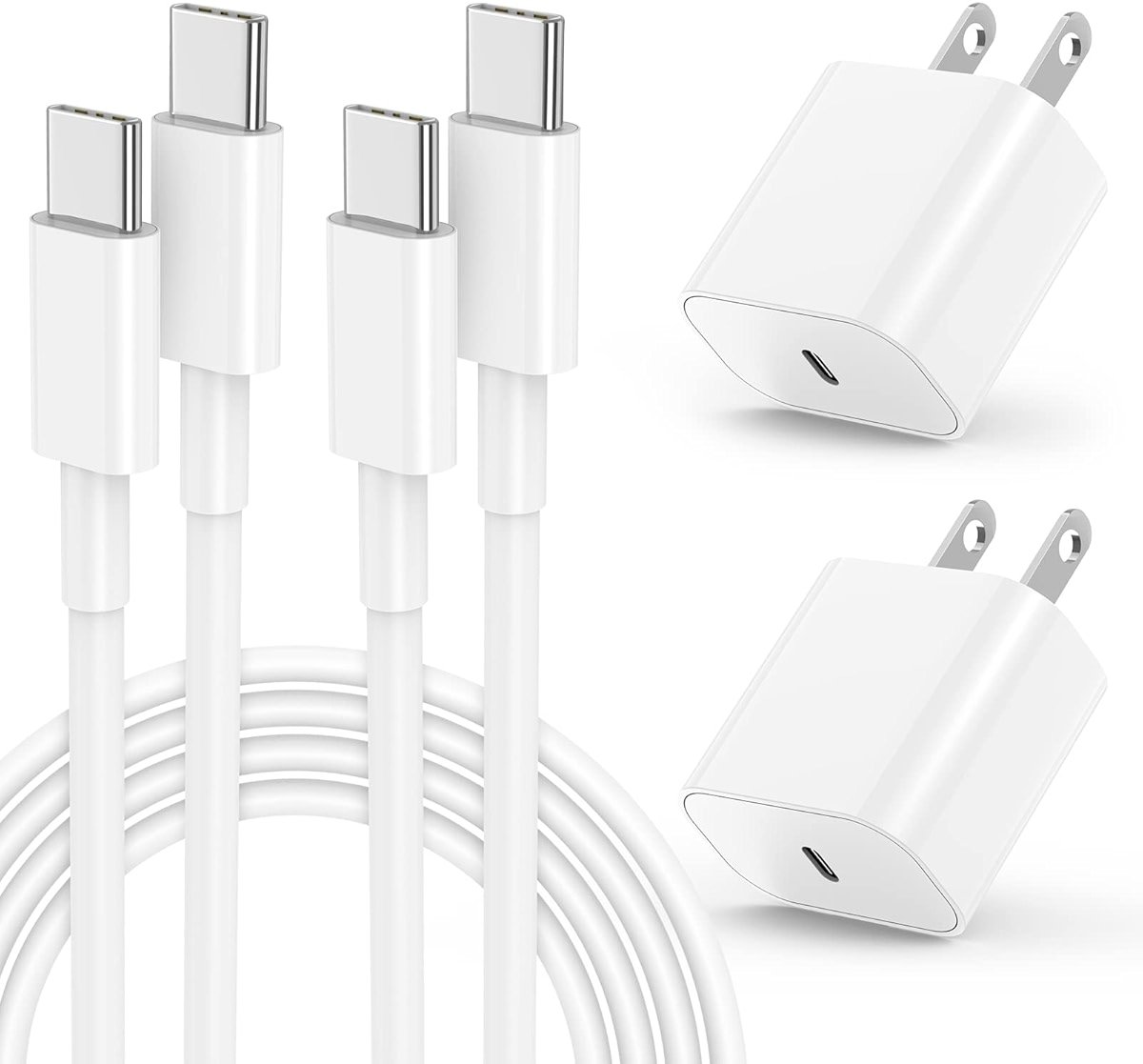 iPhone 17 16 15 Fast Charger, 20W USB C Charging Block for Apple iPhone 17 Pro Max/17 Air/16 Pro/15 Plus, iPad 12/11 inch/Mini/6 Gen,Wall Plug Power Adapter Cube Brick/6ft Type C to C Cable Cord Long - Product Image