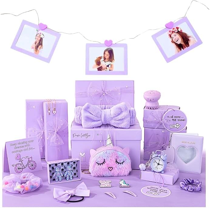 HAPPY LOLLI LolliBox Birthday Gift Set for Tween & Teen Girls Ages 8–15, Ready to Gift, 8 Individually Wrapped Gifts - Product Image