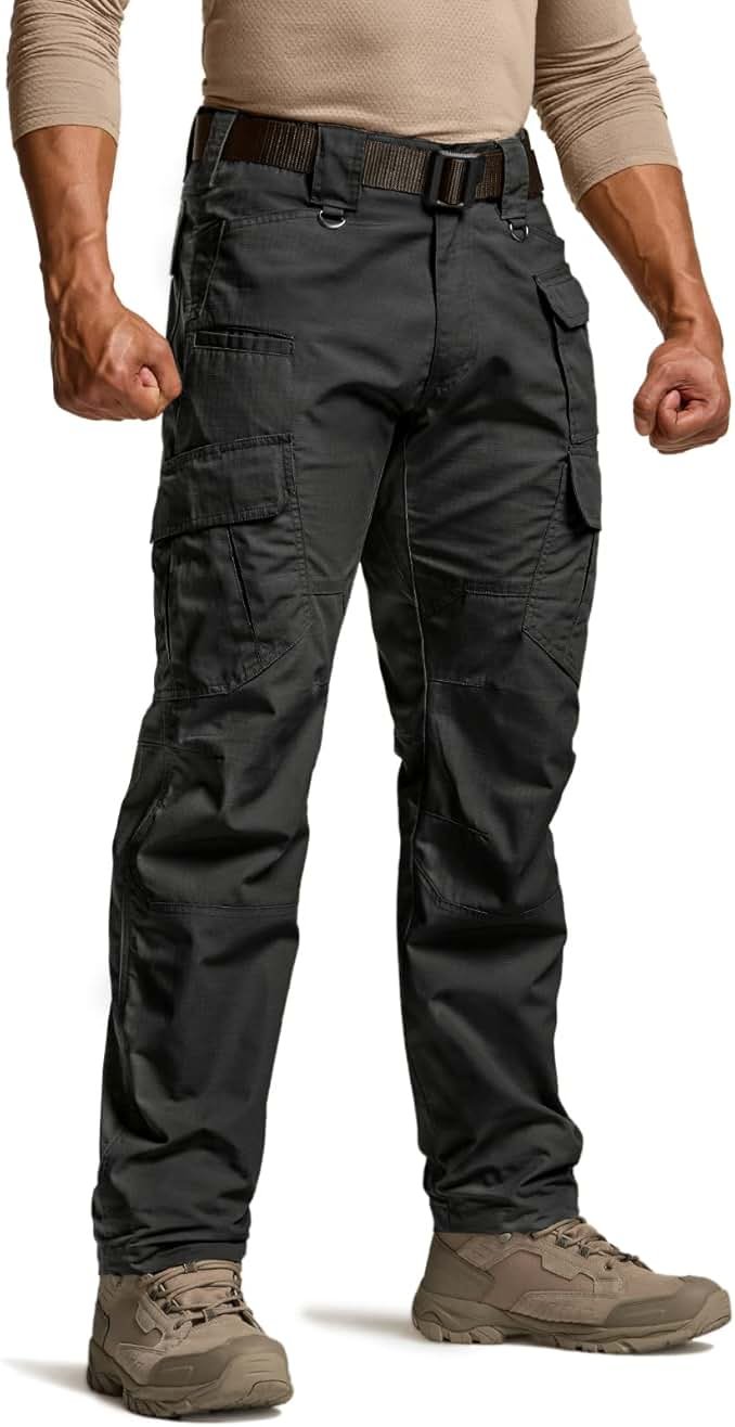 CQR Men's Tactical Pants, Water Resistant Ripstop Cargo Pants, Lightweight EDC Work Hiking Pants, Outdoor Apparel - Product Image