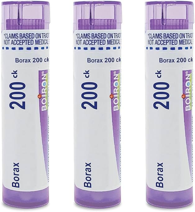 Boiron Borax 200Ck Homeopathic Medicine for Pain Relief - Pack of 3 (240 Pellets) - Product Image