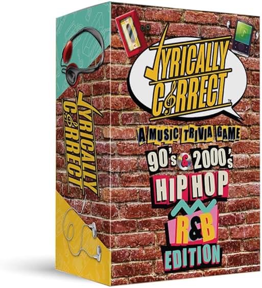 Lyrically Correct 90s & 2000s Hip-Hop & R&B Music Trivia Card Game for Adults & Families – Do You Know The Lyrics? Party Game for Game Night, Cookouts & Family Gatherings - Product Image