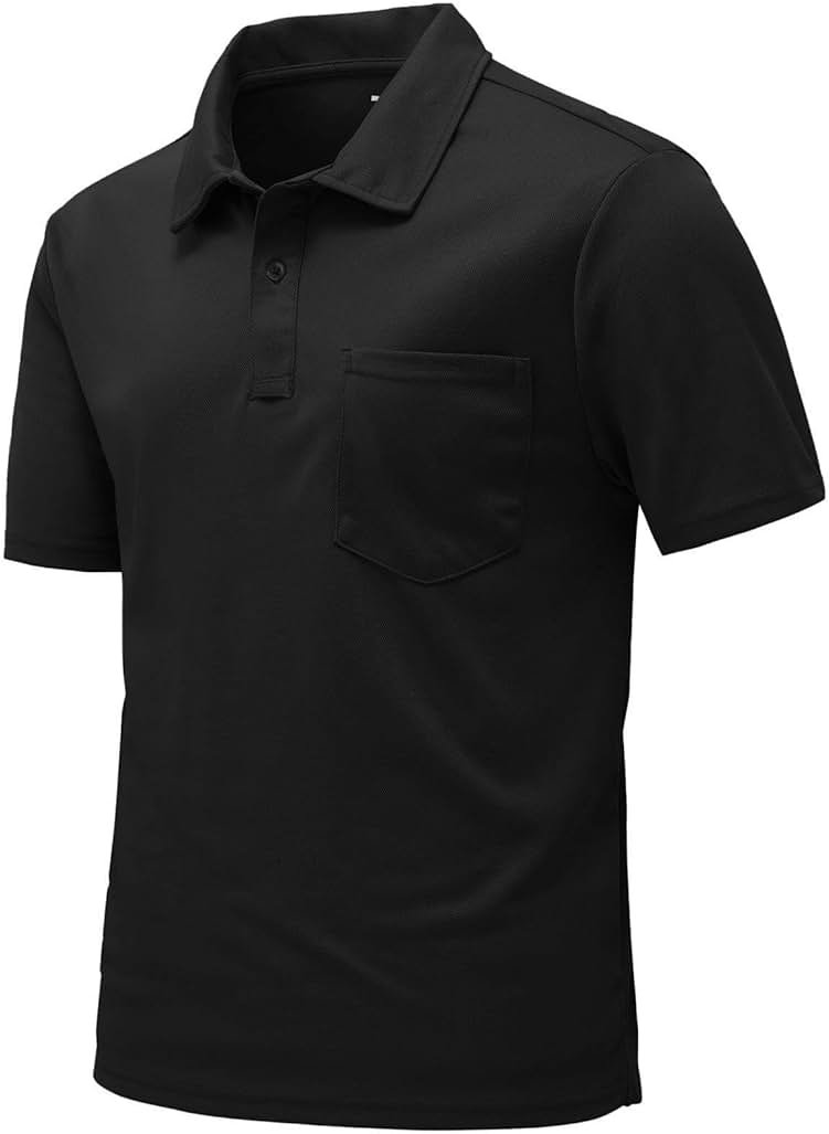Rdruko Men's Polo Shirts Short Sleeve Quick Dry Outdoor Golf Sports Shirts with Pocket - Product Image