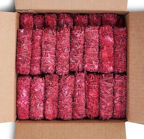 JL Local Dragon's Blood Sage Smudge Sticks for Cleansing House, Meditation, Yoga, Negative Energy Cleanse | 4 Inch Dragon Blood Sage Bundles (25 Count) - Product Image