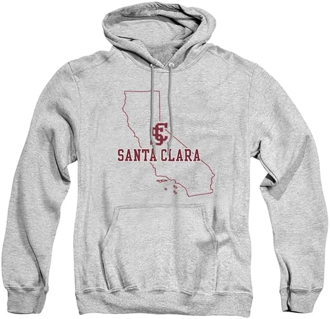 LOGOVISION Santa Clara University Official State Shape Unisex Adult Pull-Over Hoodie - Product Image