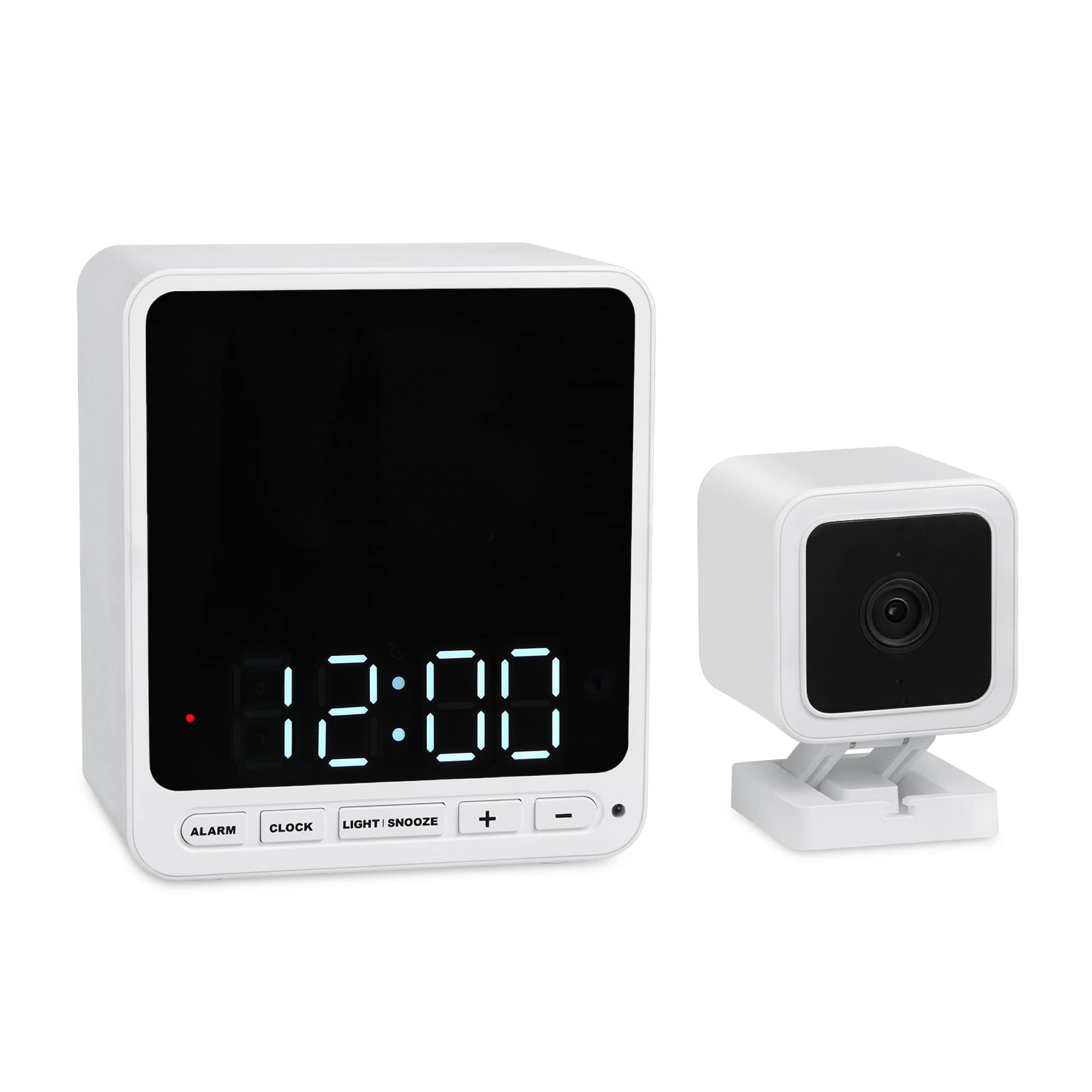 Wasserstein Alarm Clock Camera Case - Compatible with Wyze Cam V4/V3/V3 Pro/OG - Cover for Low-Key Camera Placement (White) (Camera NOT Included) - Product Image