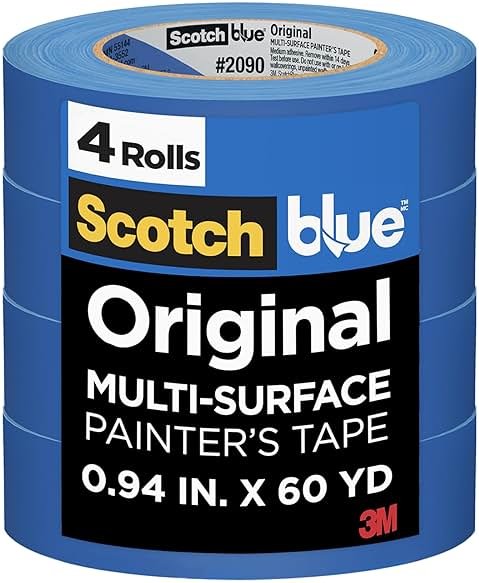 ScotchBlue Original Painter's Tape 2090-24VR4-A, 0.94 in x 60 yd (24mm x 54.8m), 4 Rolls/Pack - Product Image