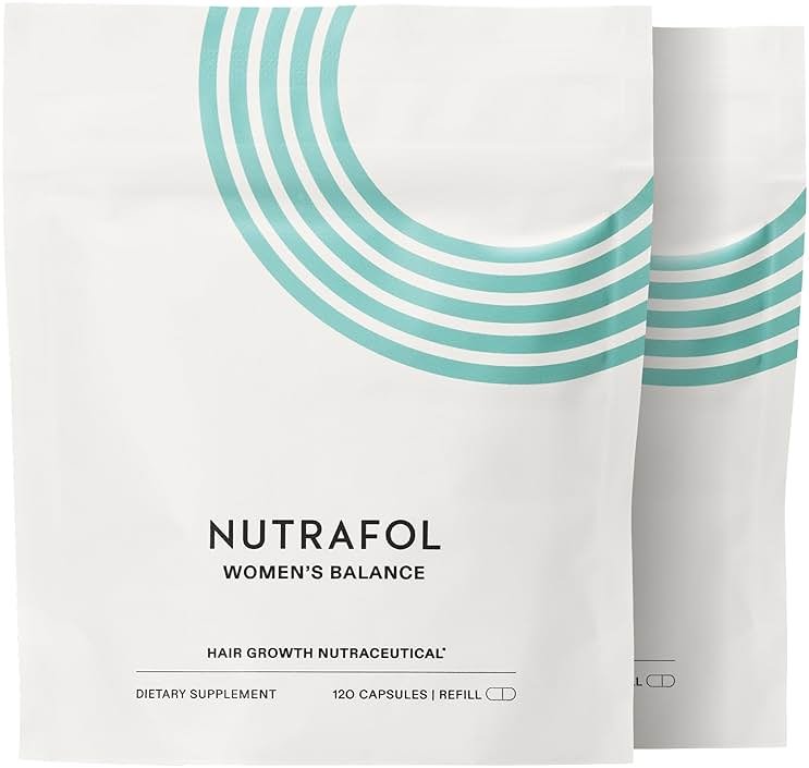 Nutrafol Women's Balance Hair Growth Supplements, for Ages 45+, Clinically Proven for Visibly Thicker Hair and Scalp Coverage, Dermatologist Recommended - 2 Month Supply, 2 Refill Pouches - Product Image
