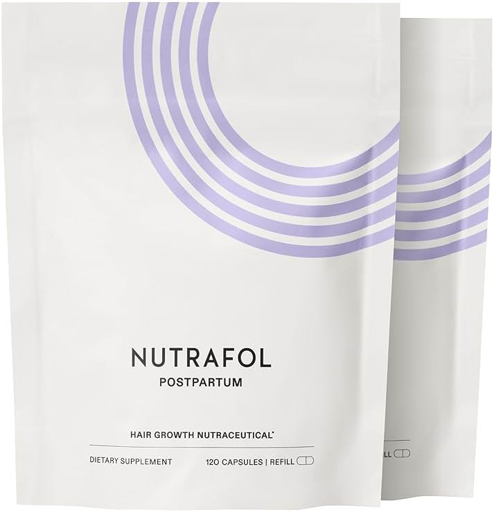 Nutrafol Postpartum Hair Growth Supplements, Clinically Tested for Visibly Thicker Hair and Less Shedding, Breastfeeding-friendly - Product Image
