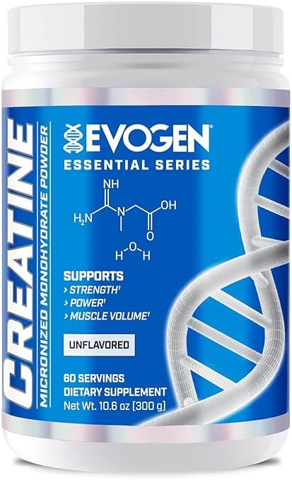 Evogen Creatine Monohydrate Powder - Micronized Creatine for Women & Men | Pure Creatine Powder Supplement for Strength, Power & Recovery | Unflavored | 60 Servings - Product Image