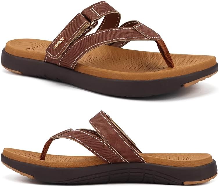 COFACE Womens Fashion Orthotic Flip Flops Ladies Slip On Lightweight Athletic Yoga Mat Cushion Thong Sandals With Comfortable Plantar Fasciitis Arch Support - Product Image