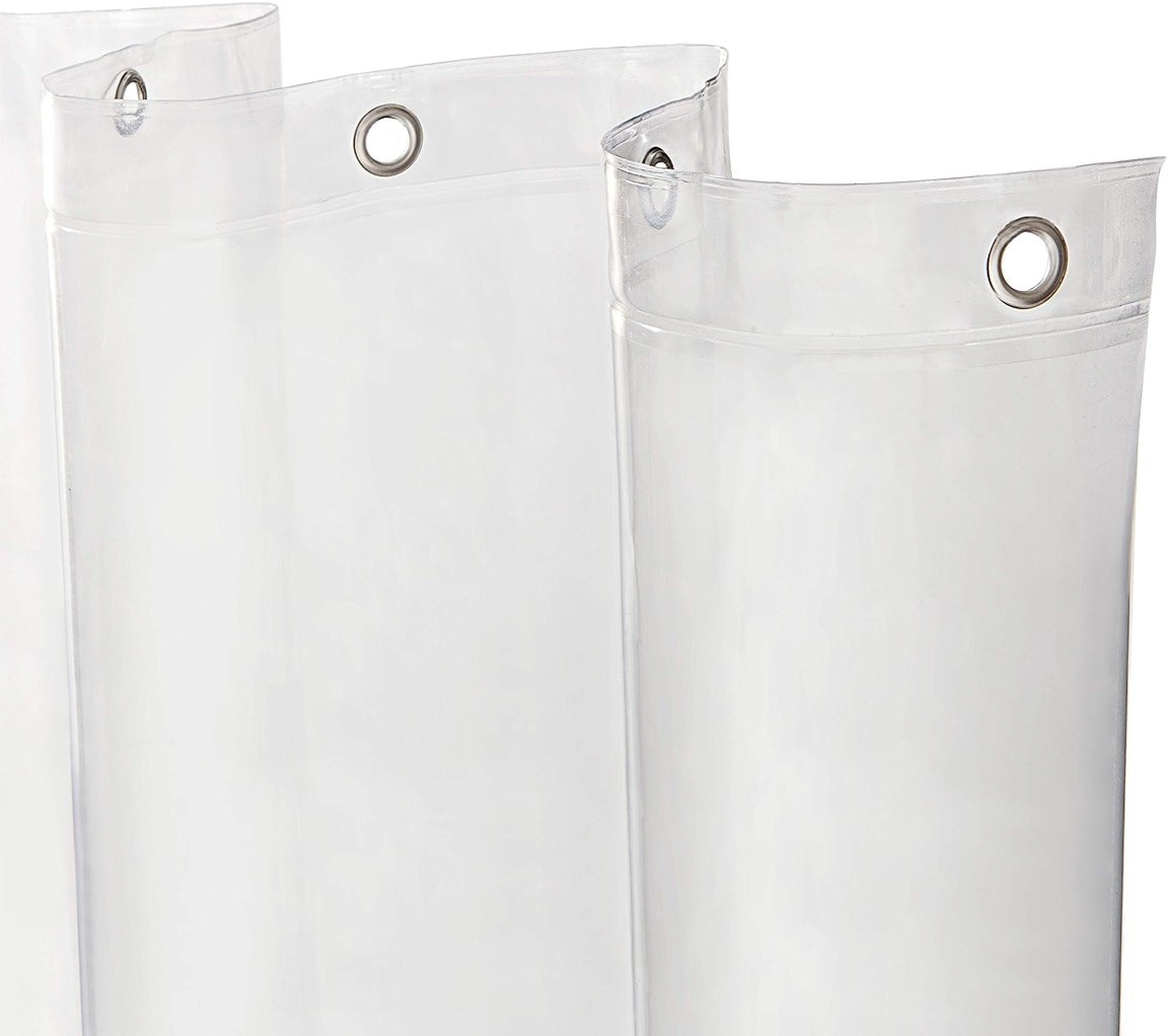 Kenney – Microban PEVA Shower Curtain Liner, Waterproof Medium-Weight Design with Rust-Resistant Metal Grommets & Weighted Magnetic Hem, 70" x 72", Clear - Product Image