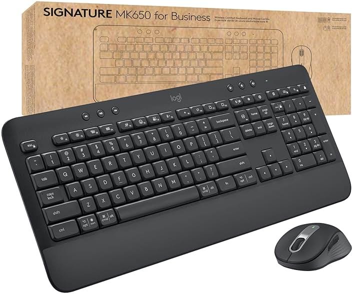 Logitech Signature MK650 Combo for Business, Wireless Mouse and Keyboard, Logi Bolt, Bluetooth, SmartWheel, Globally Certified, Windows/Mac/Chrome/Linux - Graphite - Product Image