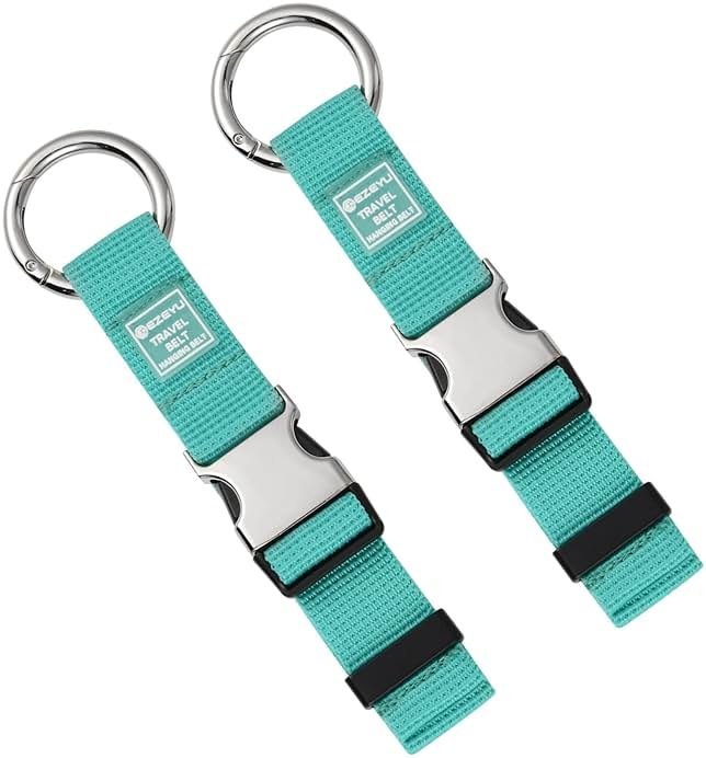 2PCS Heavy Duty Add a Bag Luggage Strap Jacket Gripper,Carry-on Baggage Suitcase Straps Belts Travel Accessories-Cyan - Product Image