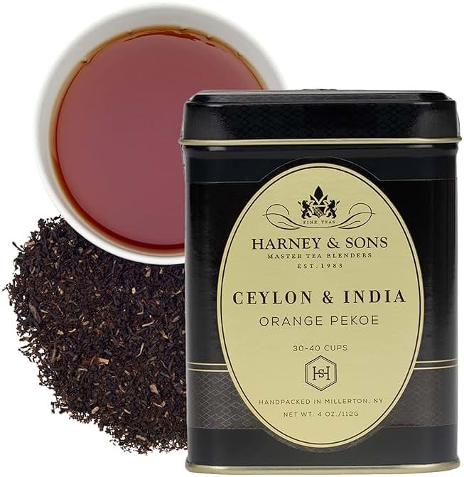 Harney & Sons Ceylon & India Tea| 4oz Tin, Loose Leaf Tea, also known as Orange Pekoe - Product Image