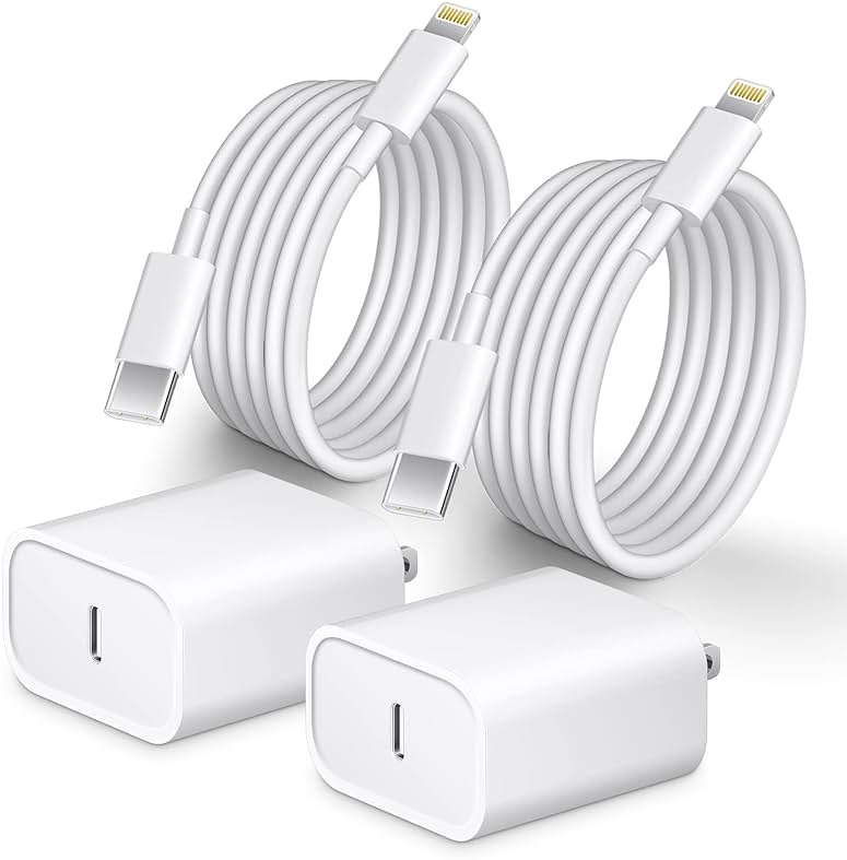 Phone 14 13 12 Fast Charger [MFi Certified] 10FT Type C Charger 2 Pack 20W USB C Charging Block with Fast Charging Cable for Phone 14/14 Pro/13/13Pro Max/12/12 Pro Max/11/XS/XR/X/8Plus - Product Image