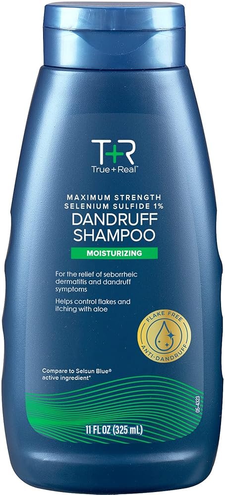 True+Real Moisturizing Dandruff Shampoo with Aloe and Selenium Sulfide 1%, 11fl oz - Product Image