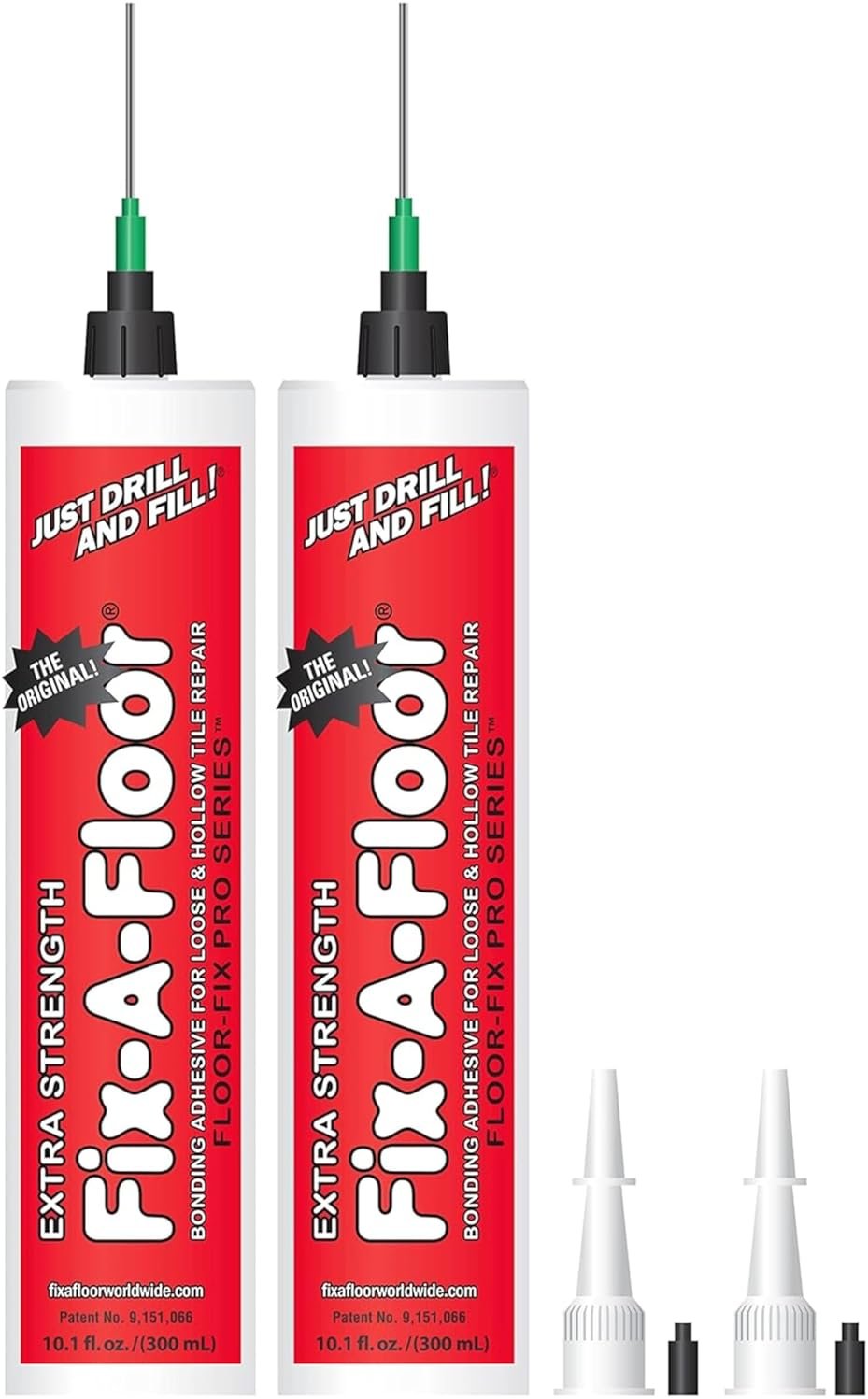 The Original Fix-A-Floor Loose Tile Repair Adhesive PRO Pack! Includes a Micro Syringe Injector and Two Drill Bits -Tile, Porcelain, Ceramic, Marble, Stone, Wood Floor. Pack of 2 - Product Image