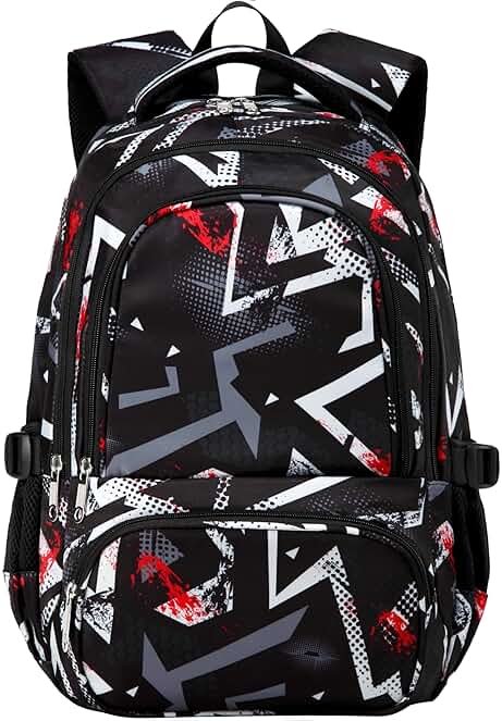 BLUEFAIRY Kids Backpacks for Boys Girls 17 Inch Elementary Primary Middle School Bookbags with Laptop Compartment Back to School Bags for Childs Age 6-8 Mochilas Escolares para Niños Niñas Dark Black - Product Image