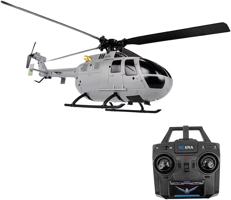 GoolRC C186 Remote Control Helicopter Remote Control Drone Single Propeller Without Ailerons 6-axis Gyro Stabilization Remote Control Airplane Altitude Hold s Adults Gray - Product Image