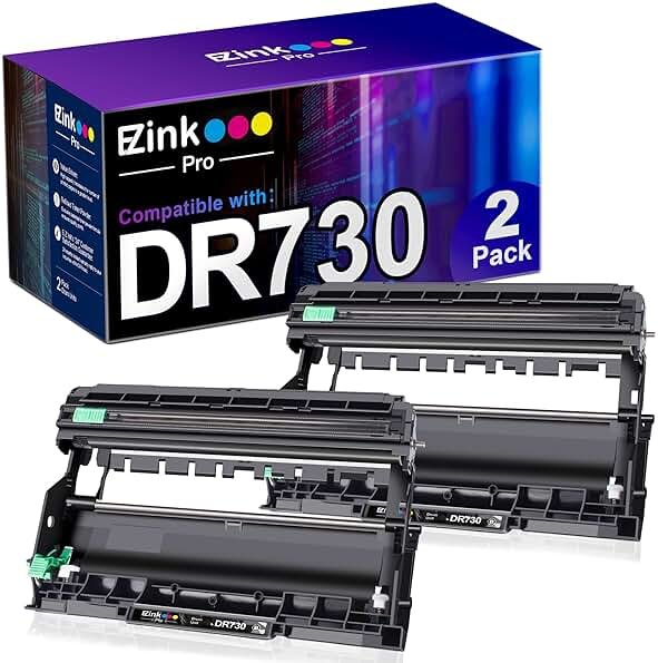 E-Z Ink Pro Comaptible DR730 Drum Unit Replacement for Brother DR 730 (Not Toner) to Use with HL-L2350DW HL-L2370DW HL-L2395DW HL-L2390DW MFC-L2750DW MFC-L2710DW DCP-L2550DW (Black, 2 Pack) - Product Image