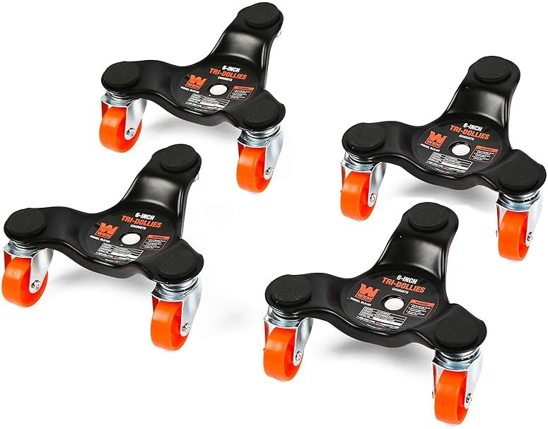 WEN DL6165 6-Inch 165-Pound Capacity Furniture Moving Tri-Dolly 4 Set (1 Pack) , Black - Product Image