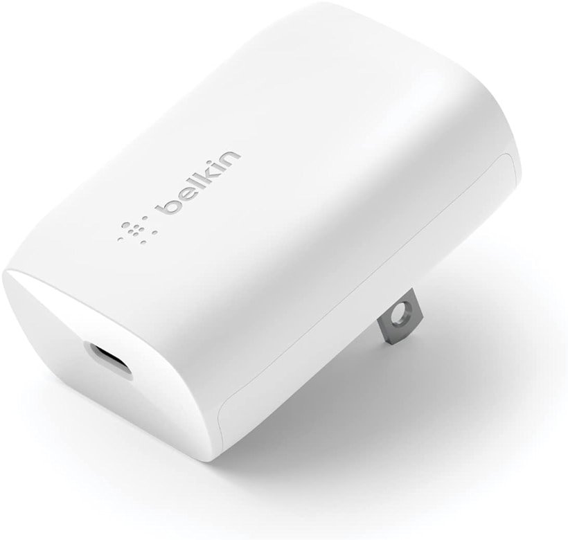 Belkin USB C Charger Block 30W, Fast Charging - iPhone 17, Air, Pro, Pro Max, Samsung Galaxy S25, iPad, AirPods, Apple Watch, Nintendo Switch 2 & More - White - Product Image