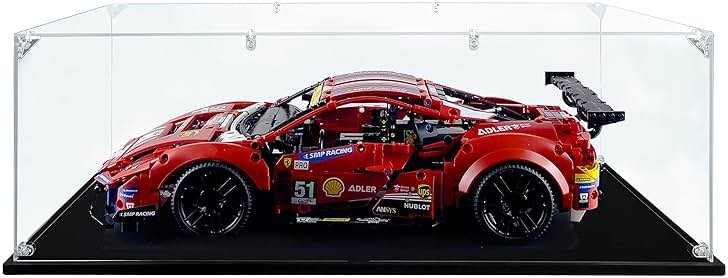 SONGLECTION Acrylic Display Case Compatible for Lego Ferrari 488 GTE “AF Corse #51” #42125, Dustproof Display Case (Case Only) (Lego Sets are NOT Included) - Product Image