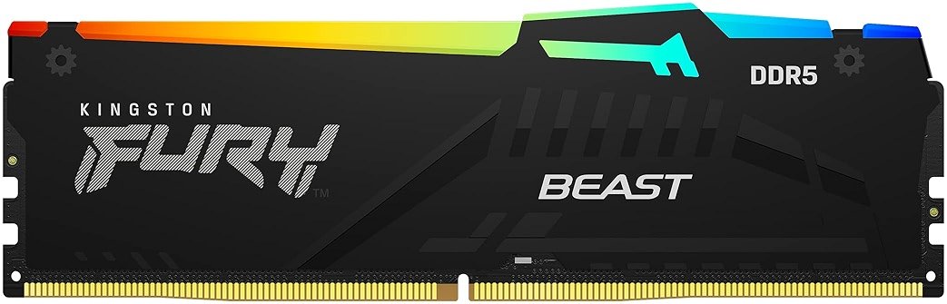 Kingston FURY Beast RGB 16GB 5200MT/s DDR5 CL40 DIMM Desktop Memory (Kit of 2) | Intel XMP 3.0 | Infrared Sync Technology | Overclocking Stability | KF552C40BBAK2-16 - Product Image