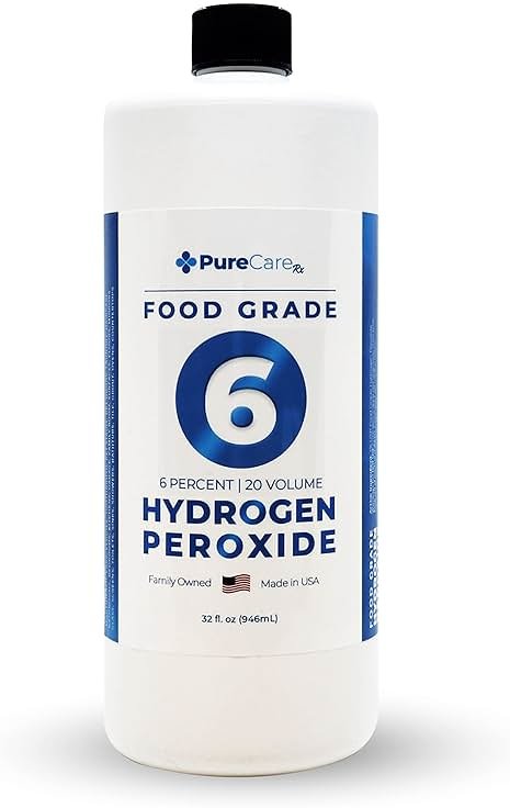 PureCareRx | Hydrogen Peroxide 6 Percent | 20 Volume Developer | Hydrogen Peroxide Gallon | 6% Hydrogen Peroxide | 20 Volume Hydrogen Peroxide | 32oz Bottle - Product Image