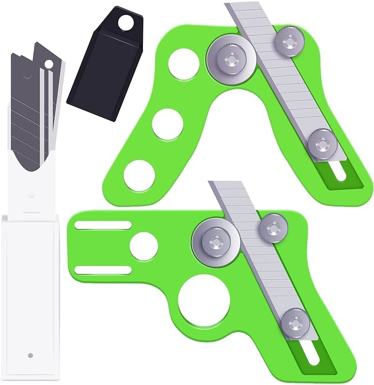 2 Pieces Edge Banding Trimmer Veneer Edge Cutter Tool for Woodworking and 10 Piece Blade for Rounede Curved Straight Furniture Making - Product Image