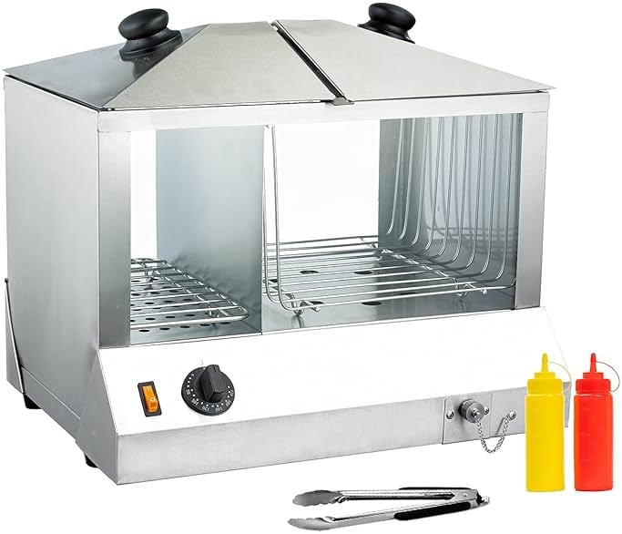 Commercial Hot Dog Machine With Bun Steamer Hotdogs Food Display Warmer Electric Portable (100 hotdogs,48 buns) - Product Image