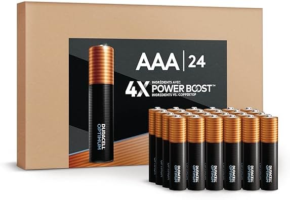 Duracell Optimum AAA Batteries 24 Count with POWER BOOST Ingredients, Re-closable Pack for a Quick, Easy Access and Organized Storage - Product Image