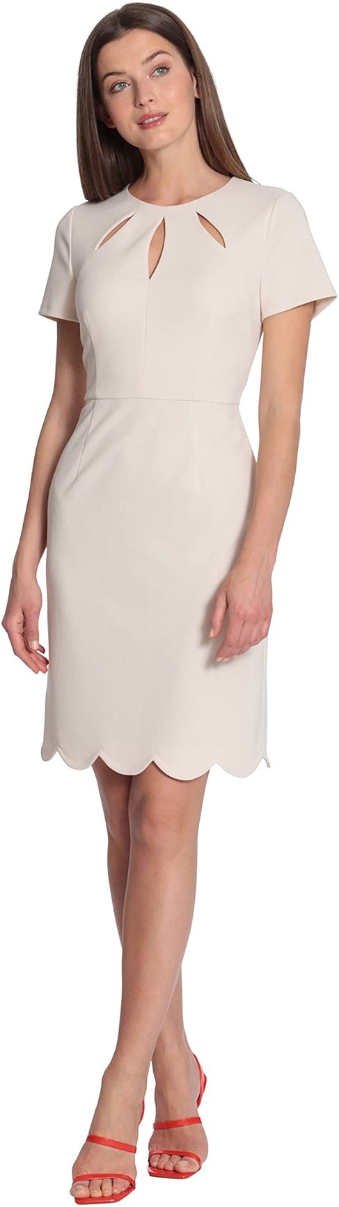 Maggy London Women's Keyhole Neck Scuba Crepe Sheath Dress - Product Image