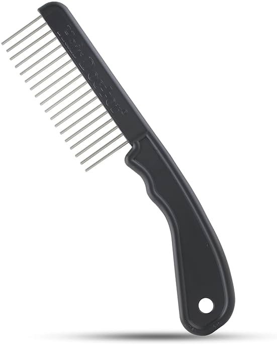 The Hair Doctor Extra Long Tooth Hair Comb 1 1/4 Inch with silky smooth rotating teeth reduces hair damage (Classic Black) - Product Image