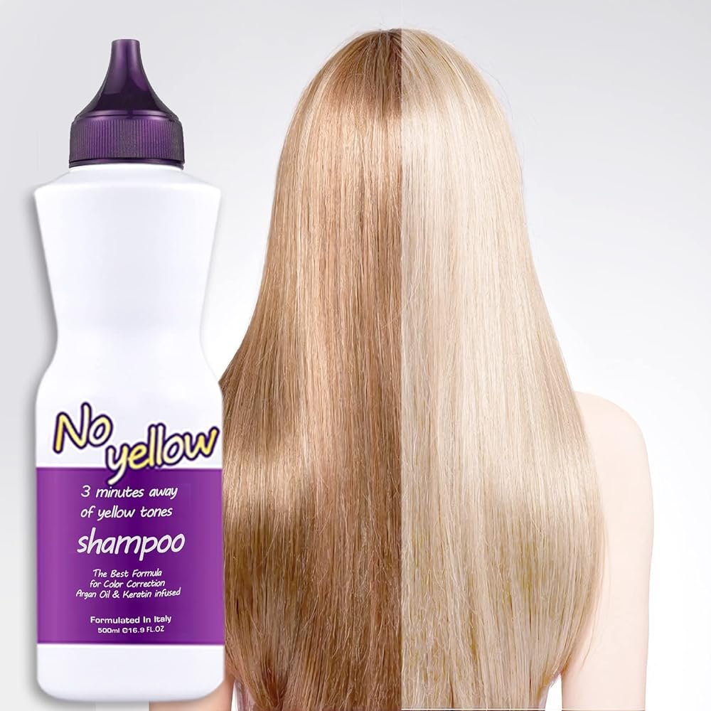NUSPA 3 Minutes Purple Shampoo, Moisturizing Color Correction Sulfate Free Hair Wash，No Yellow Shampoo for No Brass or Yellow - Argan Oil Keratin Infused,16.9OZ - Product Image