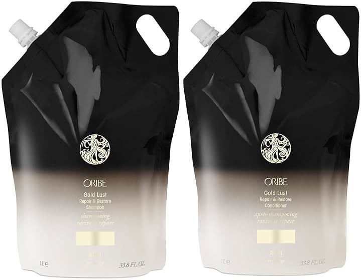 Oribe Gold Lust Repair & Restore Shampoo and Conditioner Liter Refill Bundle - Product Image