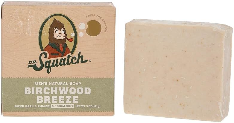 Dr. Squatch All Natural Bar Soap for Men with Medium Grit - Birchwood Breeze 5 Ounce (Pack of 1) - Product Image