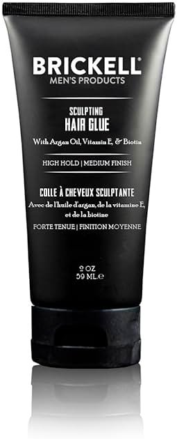 Brickell Men's Hair Styling Sculpting Hair Glue For Men, All Day Lasting Hold for Sculpting and Shaping Hair, With Argan Oil, Vitamin E, and Aloe, 2 Ounce, Scented - Product Image