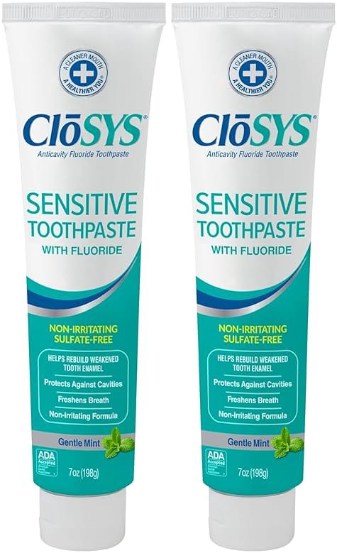 CloSYS Fluoride Toothpaste, 7 Ounce (Pack of 2) Gentle Mint, Whitening, Enamel Protection, Sulfate Free - Product Image