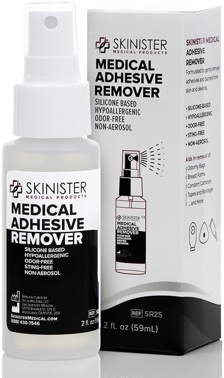 Skinister Medical Adhesive Remover for Skin | Wig, Ostomy, Tape, and Bandage Adhesive Remover | Silicone-Based, Hypoallergenic, Sting-Free | 2oz Spray - Product Image