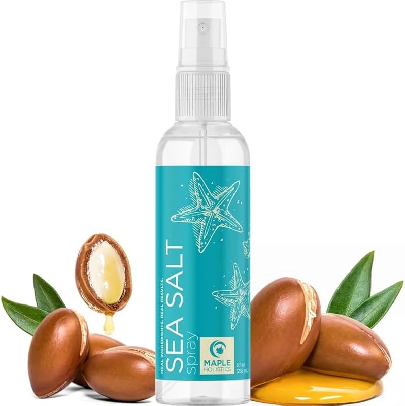 Volumizing Sea Salt Spray for Hair - Texturizing Beach Waves Spray & Hair Mist Curl Activator - Non Sticky Styling Beach Hair Spray for Men and Women with Nourishing Sea Kelp Extract and Argan Oil 8oz - Product Image