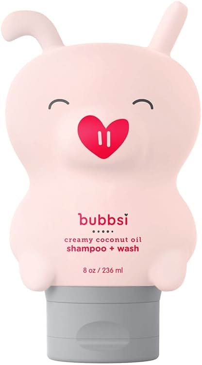 Bubbsi Baby Shampoo and Body Wash - Organic Coconut Oil and Shea Toddler Bath Soap w/Natural Scent, Gentle Sulfate-Free Kids Body Wash Won't Irritate Eyes (Refillable bottle, 8oz) - Product Image